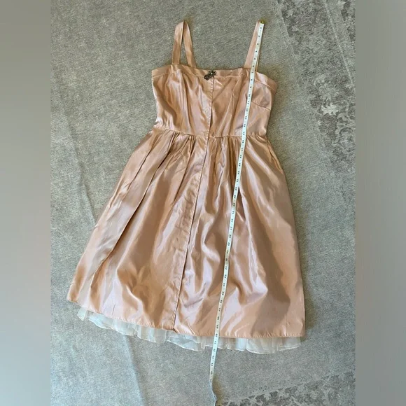 VERA WANG PINK FORMAL DRESS STRAIGHT SQUARE NECKLINE A-LINE DRESS - Picture 12 of 13